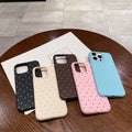Leather pattern suitable for apple 16pro polka dot mobile phone case iphone12/15 anti-fall soft case simple protective cover 13