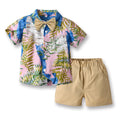 children's clothing boys' shirts spring and summer beach style floral shirt short-sleeved suit vacation summer floral shirt boys