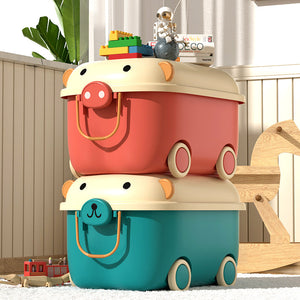 Kids toy storage box cute large capacity storage box plastic for home storage box baby clothes snack storage
