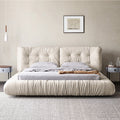 Cloud bed casual modern technology cloth wabi-sabi style accessible luxury bed master bedroom cream style designer fabric bed