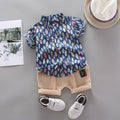Kids' clothing boys' shirt short sleeve set, boys' short sleeve shirt, boys' clothing, baby boy shirt set