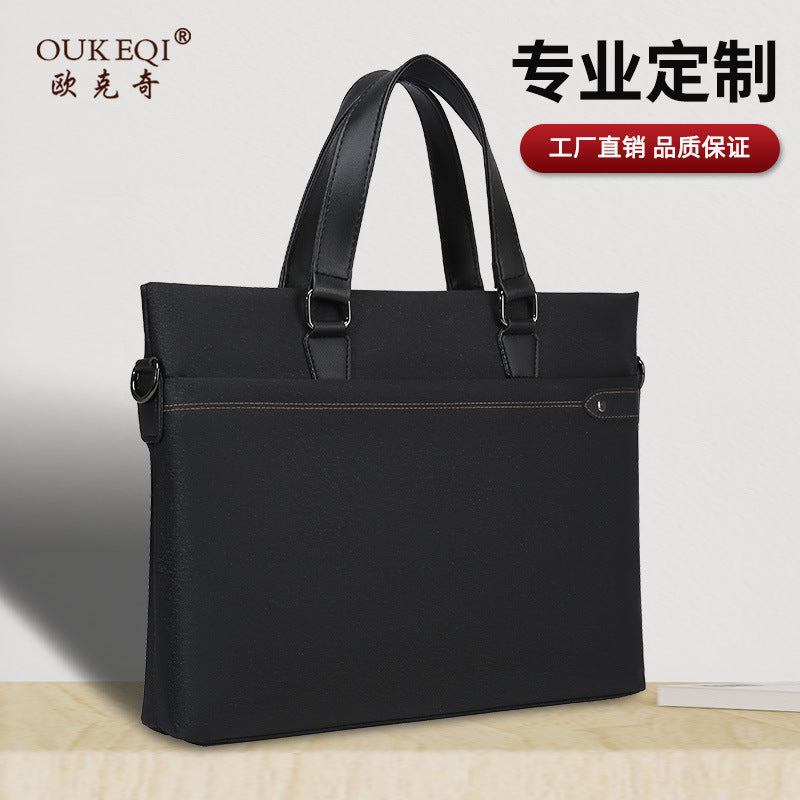 Business briefcase, handbag, document bag, large capacity laptop bag, shoulder bag, crossbody bag, conference bag, meeting bag - customizable with printing