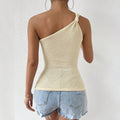 women's clothing sweet and spicy one-sided camisole sleeveless off-shoulder slim-fitting tops dopamine small camisole