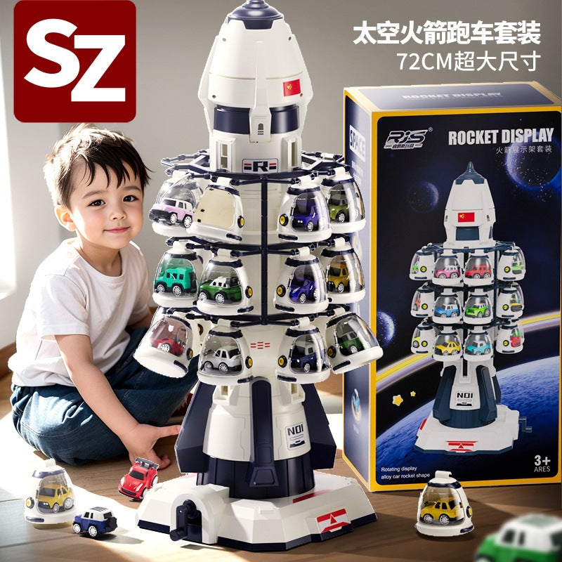 children's toy engineering inertial car simulation model aerospace rocket parking lot boy birthday gift