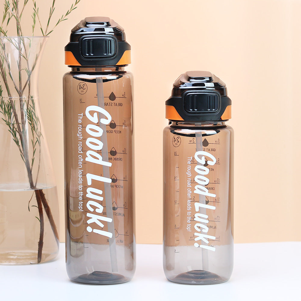 Factory custom large capacity plastic sports water bottle portable tumbler summer cross-border bounce lid direct drink cup