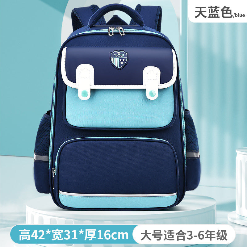 New British primary school schoolbag, scientific spine protection, large-capacity backpack, light for boys and girls in grades 1-6