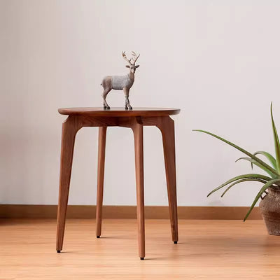 Scandinavian solid wood small coffee table ash wood round side table small apartment living room sofa side table balcony mini round table