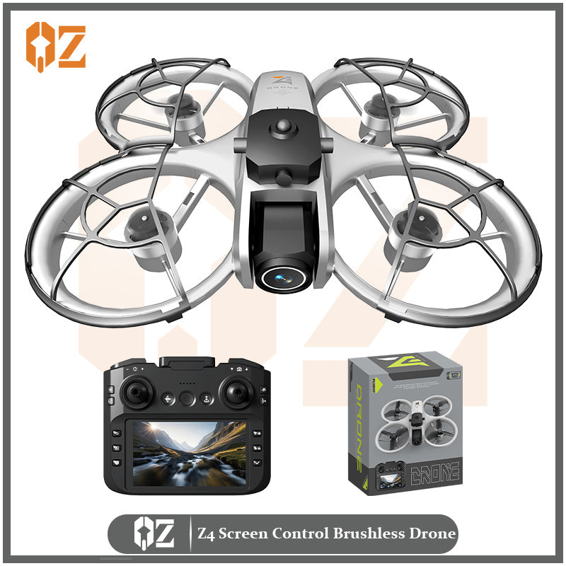 z4 drone 4.3inch - large screen remote control, brushless motor, optical flow positioning, hd dual lens, intelligent obstacle avoidance remote control aircraft
