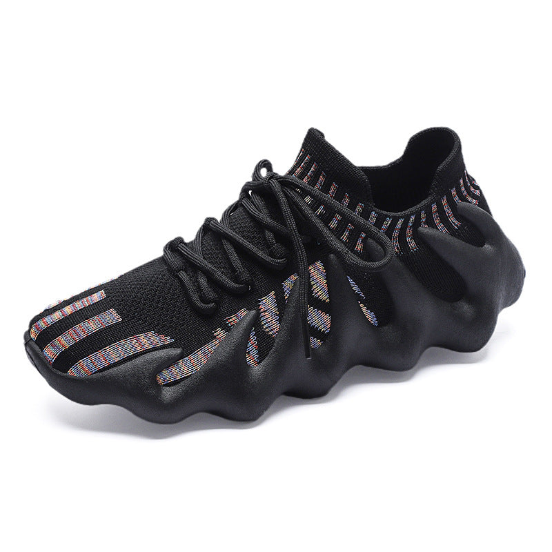 2025 new versatile trendy student casual sports running shoes soft flat anti-slip flyknit breathable mesh women's shoes