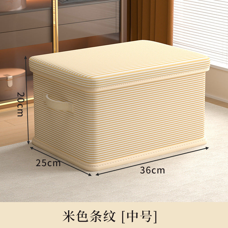 Clothes storage box Household large-capacity snack toy storage basket Wardrobe clothing layered with lid folding storage box