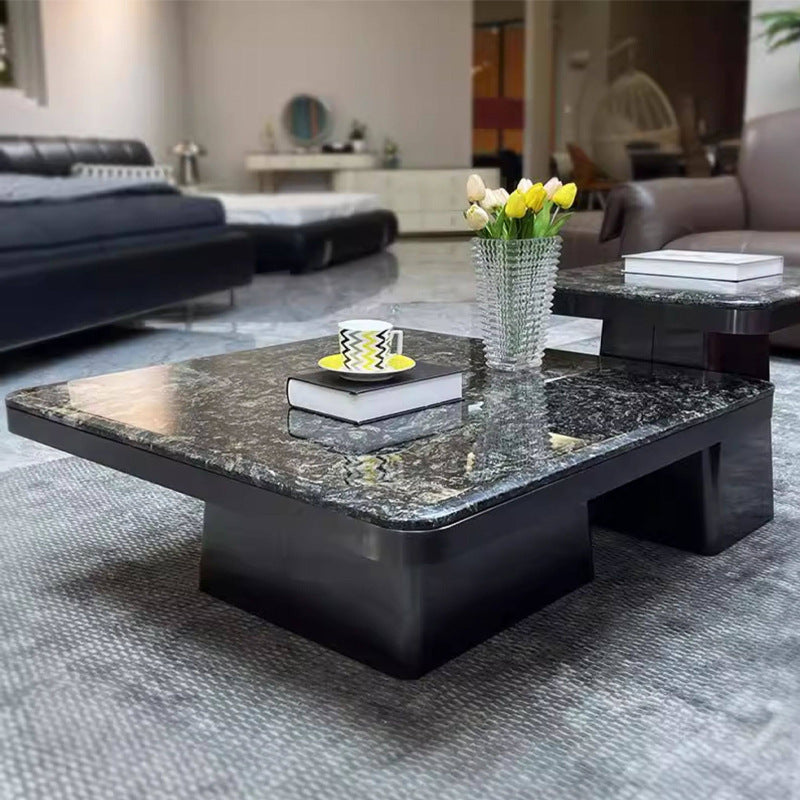 Ready-to-ship natural marble luxury stone coffee table - italian minimalist style for home living room - designer coffee table set (various sizes)