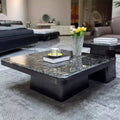 Ready-to-ship natural marble luxury stone coffee table - italian minimalist style for home living room - designer coffee table set (various sizes)