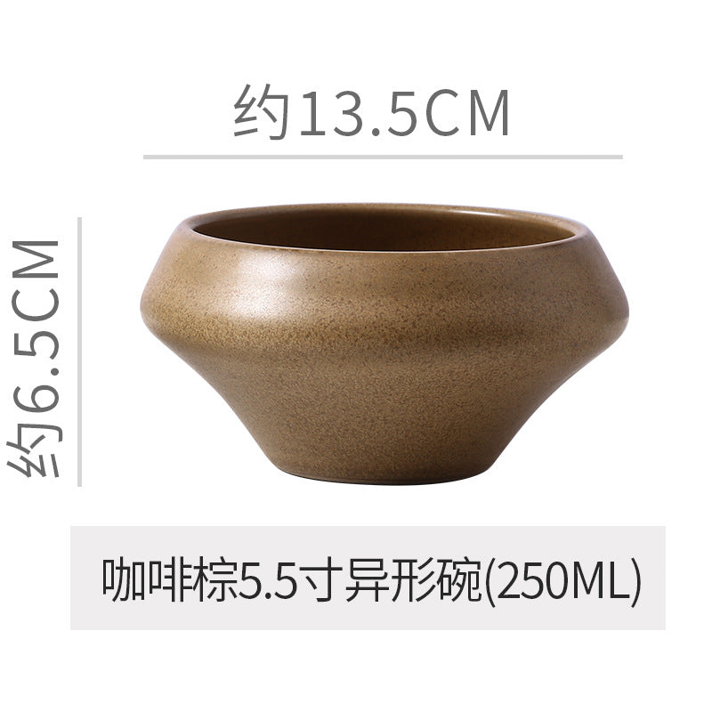 Japanese retro ceramic snack plate stylishfor home restaurant seasoning plate dipping plate rice bowl stoneware dessert bowl