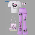 wholesale girls' flared pants set, fashionable spring, summer, and autumn sanrio short-sleeved long flared pants set for girls