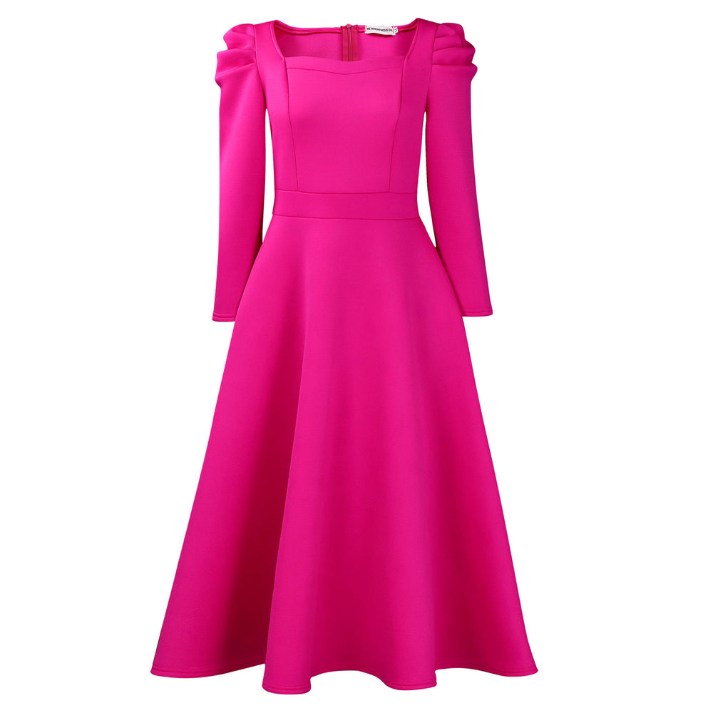 D3354  autumn/winter new women's fashion solid color square neck high waist maxi dress african style