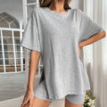 new cross-border european and american minimalist casual loungewear set - summer comfort, breathable, and cool two-piece women's set