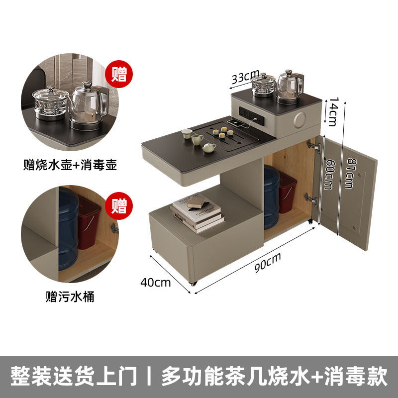 Movable coffee table small apartment multi-functional side cabinet water boiling tea bluetooth audio side sofa side table tea cabinet