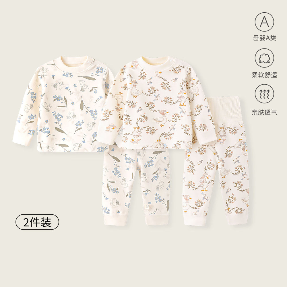 Kidsfall and winter shu velvet cloud-like cotton 300g autumn clothes high waist belly protection boneless type a heattechintimatessuit