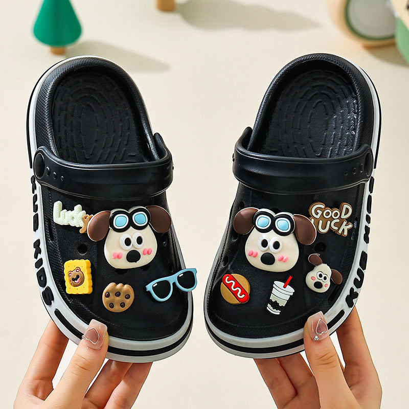 Kids slippers boys and girls summer baby clogs eva soft bottom indoor beach shoes children's sandals river tracing