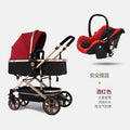 Luxury silver tube eva wheel [burgundy] stroller + carrycot