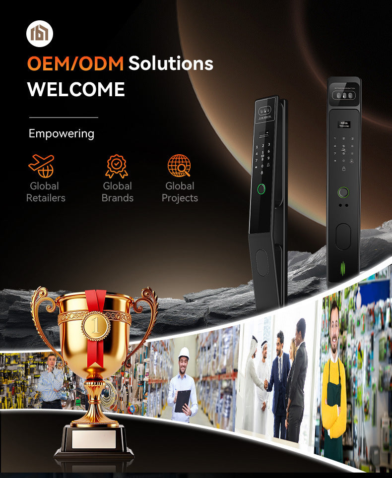 exclusive smart lock with facial recognition, intercom, tuya ai interactive voice input, fully automatic fingerprint lock, and support for 20 languages