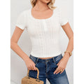 listing: new  women's sweet lace-trimmed short-sleeve t-shirt