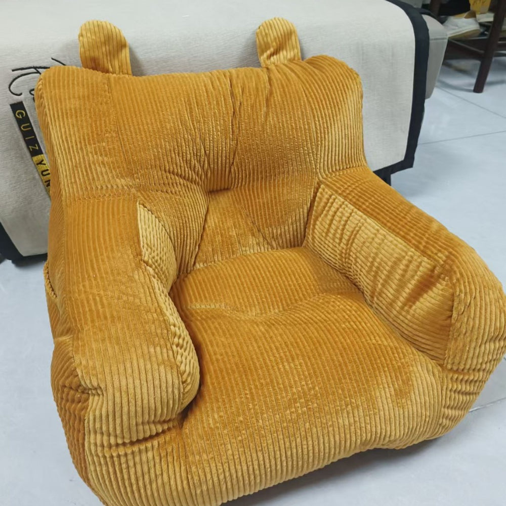 Kids' sofa - baby & toddler cute bear bean bag chair - sit & lie down reading cartoon mini seat