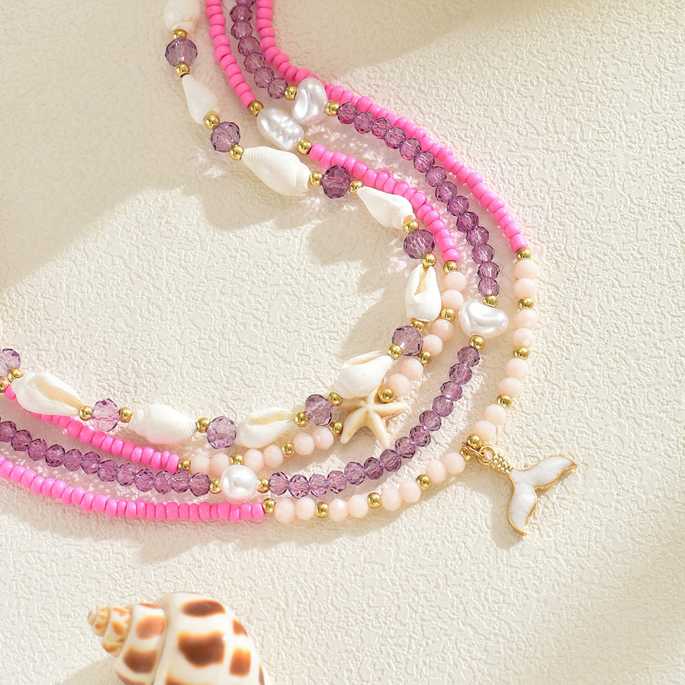 Wholesale seashell necklaces - cross-border jewelry, ethnic-inspired accessories, niche & high-end, light luxury rice bead choker necklace for women