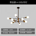 Nordic molecular ceiling lamp modern casual black gold spider lamp living room bedroom creative iron multi-head popular restaurant