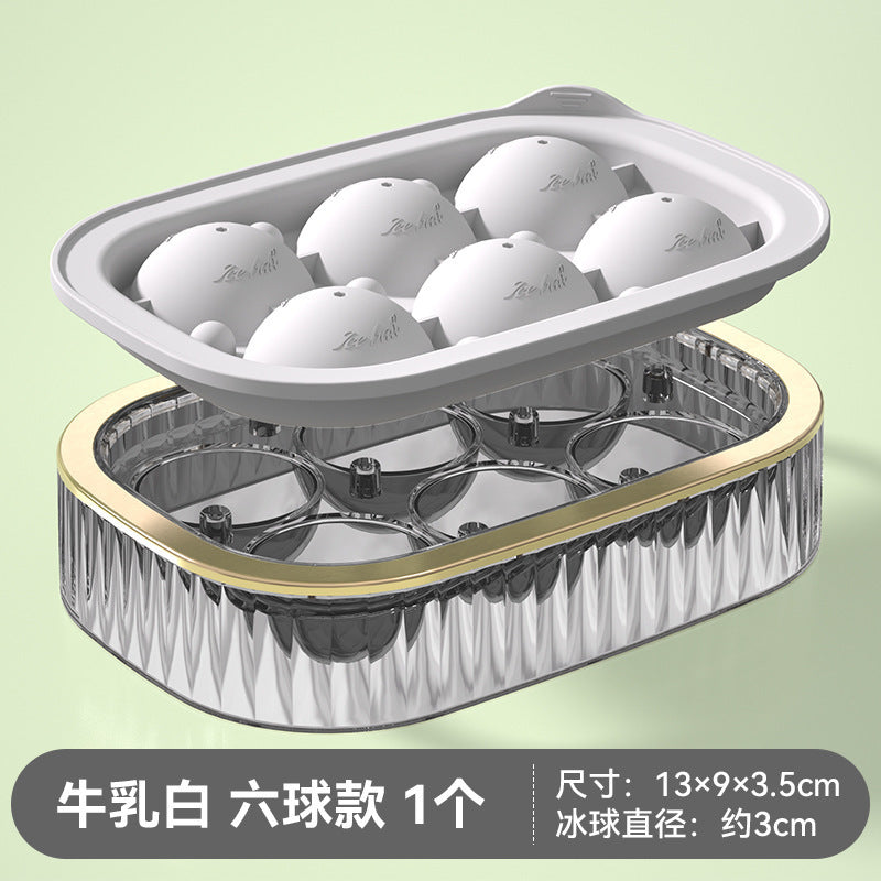 2025 new luxury ice ball maker - whiskey ice ball mold, round large ice ball mold, food-grade 6-ball ice cube tray set for home use