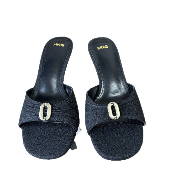 2025 summer new arrival: pleated metallic thong sandals - stiletto heel, open toe, elegant & sexy women's footwear