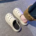 Women's clogs summer outdoor wear non-slip thick sole slippers "stomping on shit" feel couple casual two-wear closed-toe beach sandals