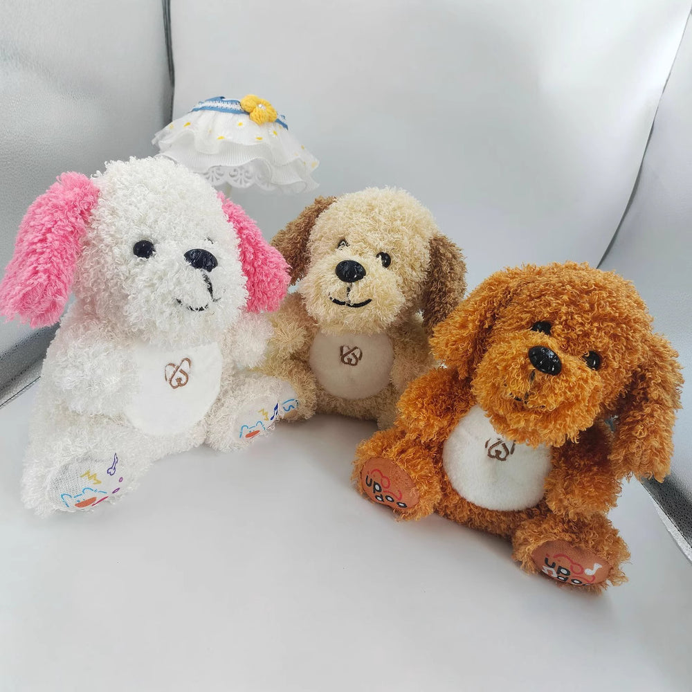 artificial teddy dog doll breathing stuffed toy doll sitting dog kids birthday gift doll