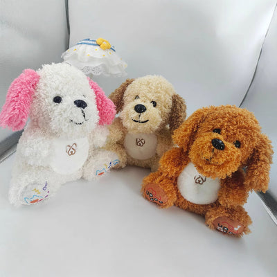 artificial teddy dog doll breathing stuffed toy doll sitting dog kids birthday gift doll