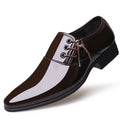 Men's casual leather shoes - stylish & versatile dress shoes for business, pointed toe patent leather office & wedding shoes