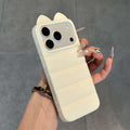 Ins dopamine color stereo cat ears silicone mobile phone case suitable for iphone16 apple 17 side cat claw case