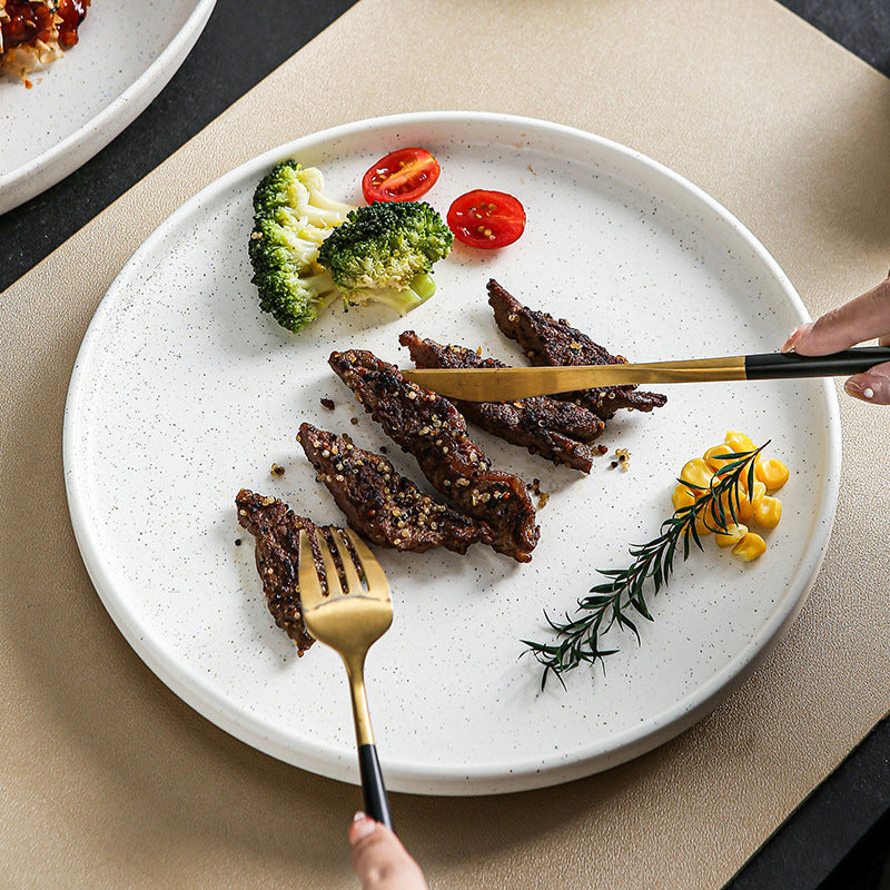 Byron minimalist high-end ceramic bowls, plates, and dishes - creative tableware for hotels, restaurants, and home use - western cuisine steak plates and dessert plates