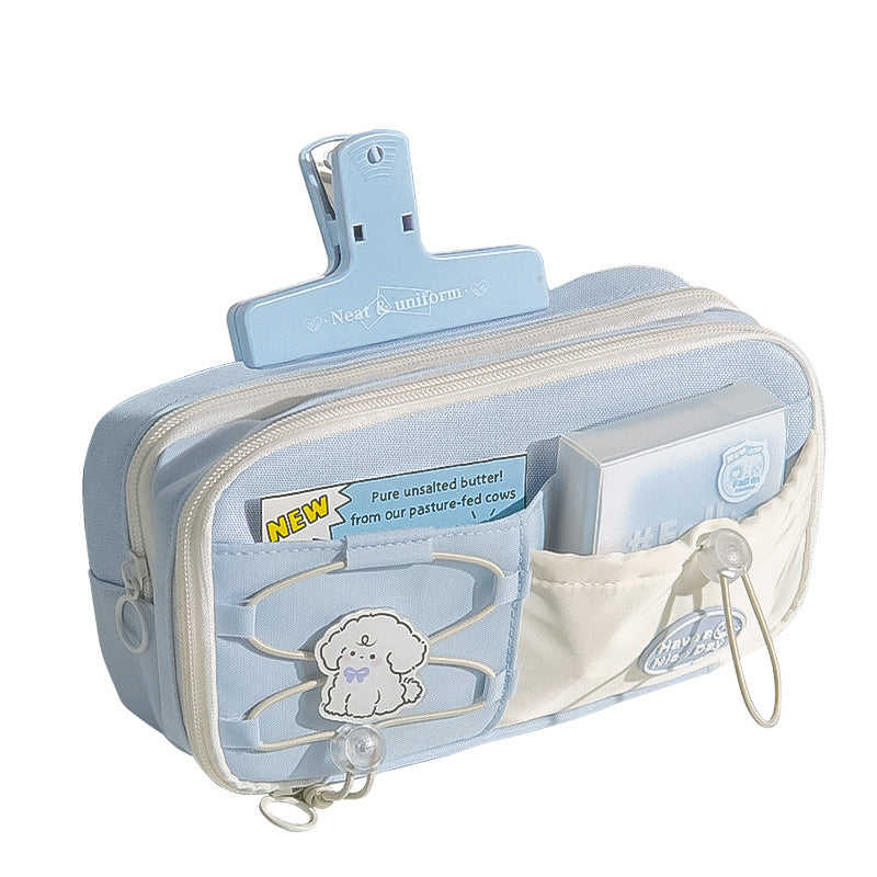 2024 new bread pencil case large-capacity drawstring design sense niche high-value stationery box junior high school pencil case