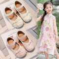 Girls' hanfu shoes, embroidered chinese style shoes for kids,  summer new collection, girls' princess flats, soft sole leather shoes for baby girls