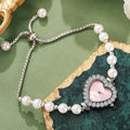 New arrivalfashionelegant small rhinestone women's watch heart diamond-encrusted preppy style small dial pearl bracelet watch