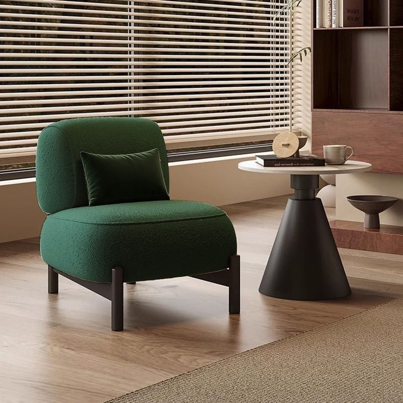 Cream mid-century style living room single sofa designer style living room beauty salon reception fabric cashmere casual chair