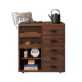 Second-hand style tea table balcony small apartment movable all solid wood tea side table tea making with water boiling tea cabinet tea table