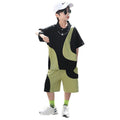Boys' summer color block polo shirt set - new  collection - trendy two-piece outfit for mid-to-large children, featuring shorts