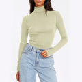 cross-border  spring new arrival: women's semi-high neck slim-fit versatile base layer top