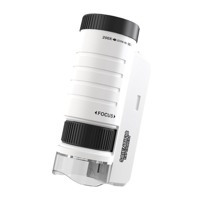 Kids' portable handheld microscope toy with stand - high-definition outdoor science experiment equipment for elementary and middle school students