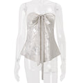 Amazon women's clothing  summer new chinese style printed bandeau asymmetrical halter one-shoulder tank top