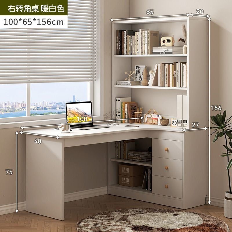 Corner desk bookshelf all-in-one desktop office computer desk bedroom bookcase combination student study table with drawers