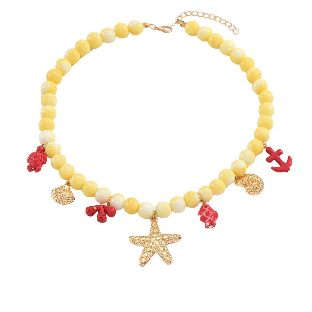 Natural jade necklace wholesale cross-border new style shell beaded jewelry niche high-end accessories women's clavicle chain