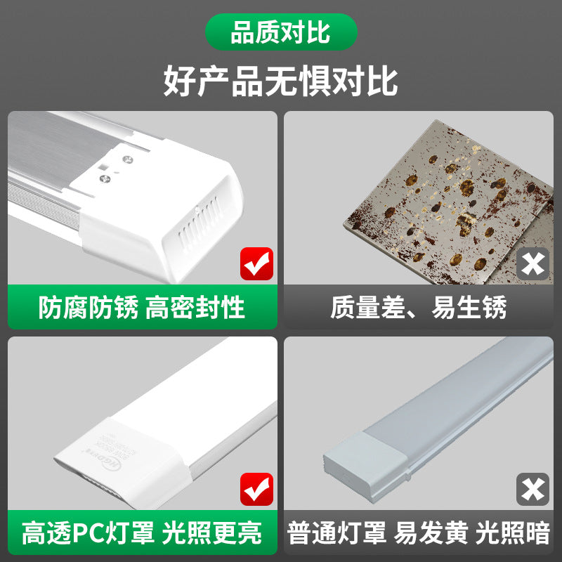 Three-proof strip light LED integrated display cabinet Home and commercial office energy-saving strip light T8 fluorescent lamp