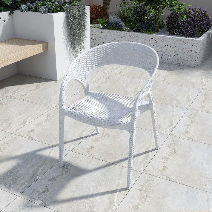 Plastic chair scandinavian dining chair for homethickenedcasual armrest courtyard outdoor backrest chair stool cut out dining table and chairs